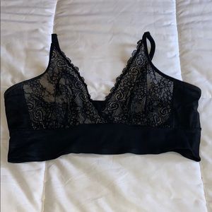 Ruby Ribbon Black Lace Bralette